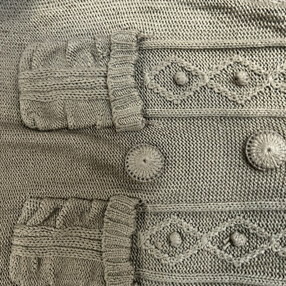 Green Knit Dress With Plaid Collar And Pockets - Picture 4 of 5